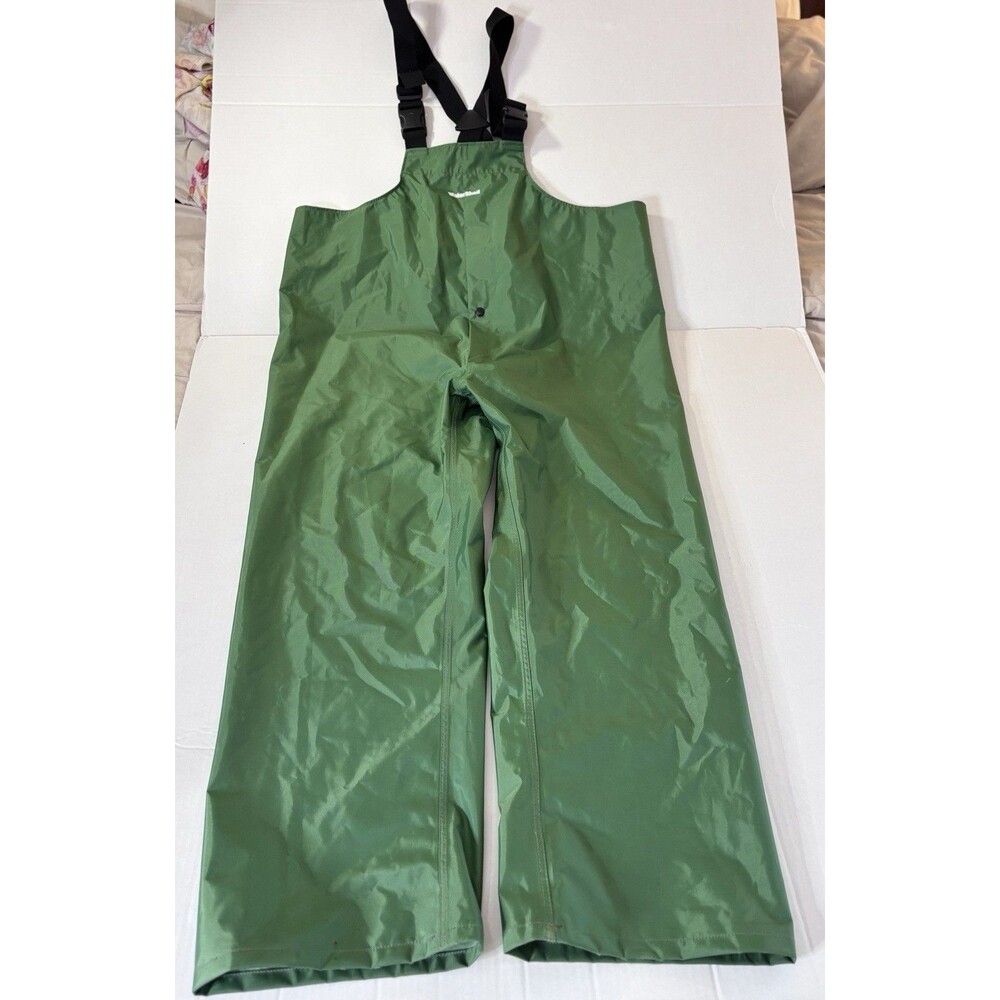 Watershed 300 Series Waterproof Rain Suit Jacket L Pants Green Hooded USA Made - Picture 12 of 16